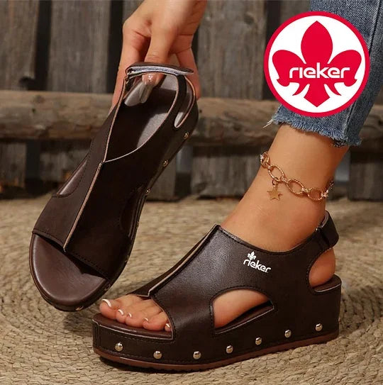 Dámské letní sandály Rieker® na platformě se suchým zipem