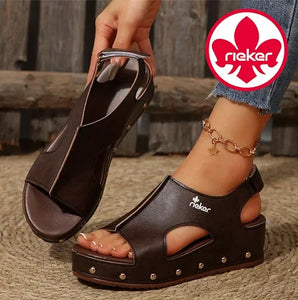 Dámské letní sandály Rieker® na platformě se suchým zipem