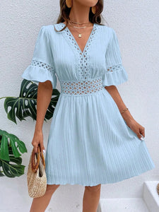👗【S-XL】2024 Elegantní patchworkové krajkové šaty