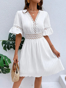👗【S-XL】2024 Elegantní patchworkové krajkové šaty