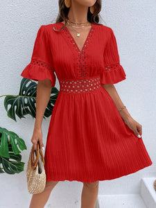 👗【S-XL】2024 Elegantní patchworkové krajkové šaty