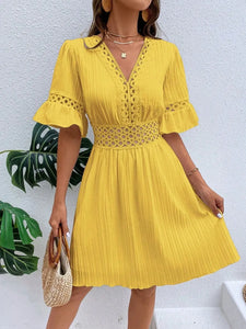 👗【S-XL】2024 Elegantní patchworkové krajkové šaty