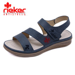 Načíst obrázek do prohlížeče Galerie, Lehké kožené sandály na klínku v retro stylu RIEKER®
