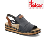 Načíst obrázek do prohlížeče Galerie, Rieker® Módní dámské kožené sandály
