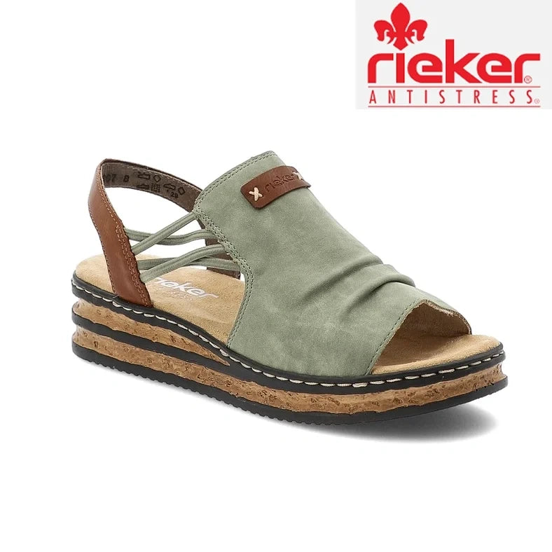 Rieker® Módní dámské kožené sandály