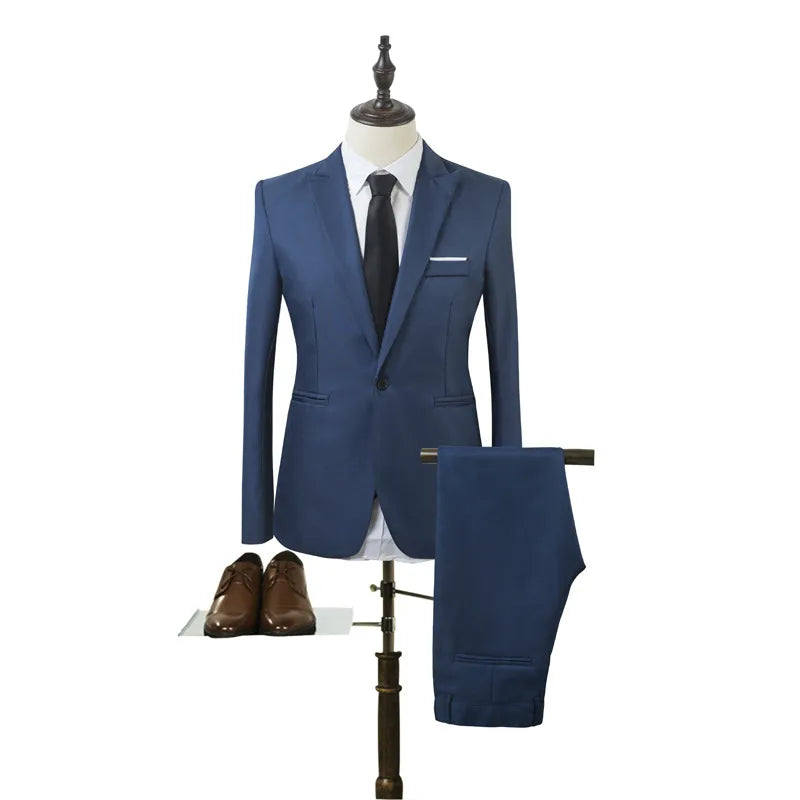 👔Vysoce kvalitní a vysoce kvalitní pánské business neformální obleky (topy + kalhoty)