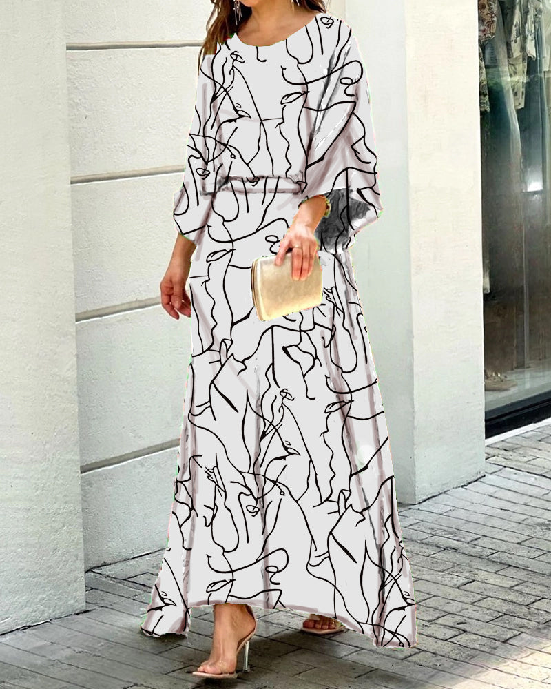 Dvoudílná souprava topu a sukně Fashion Crew s výstřihem